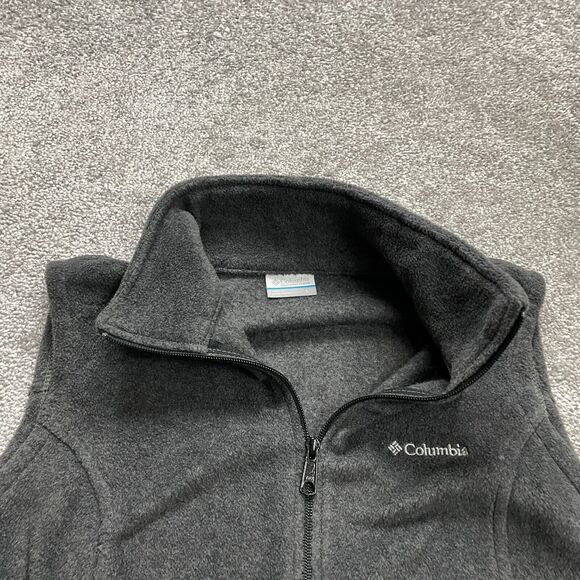 Columbia Fleece Vest Mens Large Gray Full Zip High Neck Pockets Outdoor Hiking - Picture 9 of 13